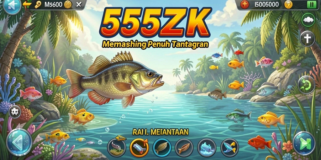 Tampilan gameplay Fishing <strong>555ZK</strong> yang mendebarkan dan penuh warna.
