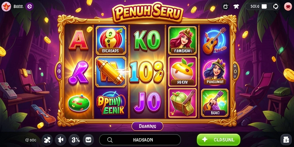 Tampilan gameplay menarik dari 8II dengan beragam tema slot.