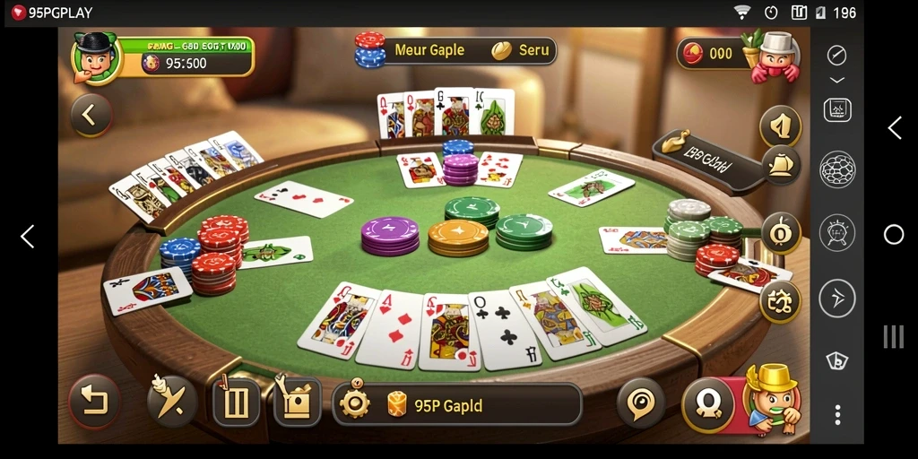 Tampilan gameplay seru dalam 95PGPLAY yang menghadirkan pengalaman Gaple.