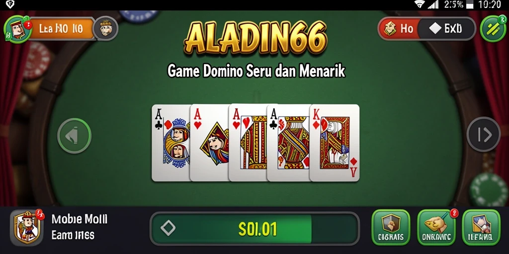 Screenshot gameplay ALADIN66 yang menampilkan keseruan bermain Domino.