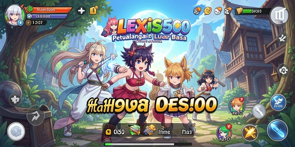 Screenshot gameplay ALEXIS500 menampilkan aksi karakter anime dalam pertempuran seru.
