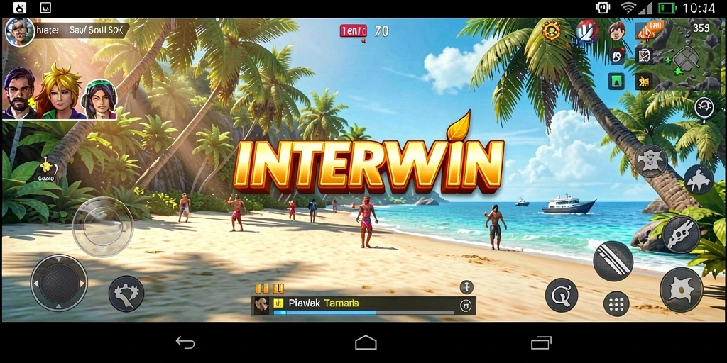 Tampilan gameplay INTERWIN yang menampilkan karakter dan lingkungan interaktif.