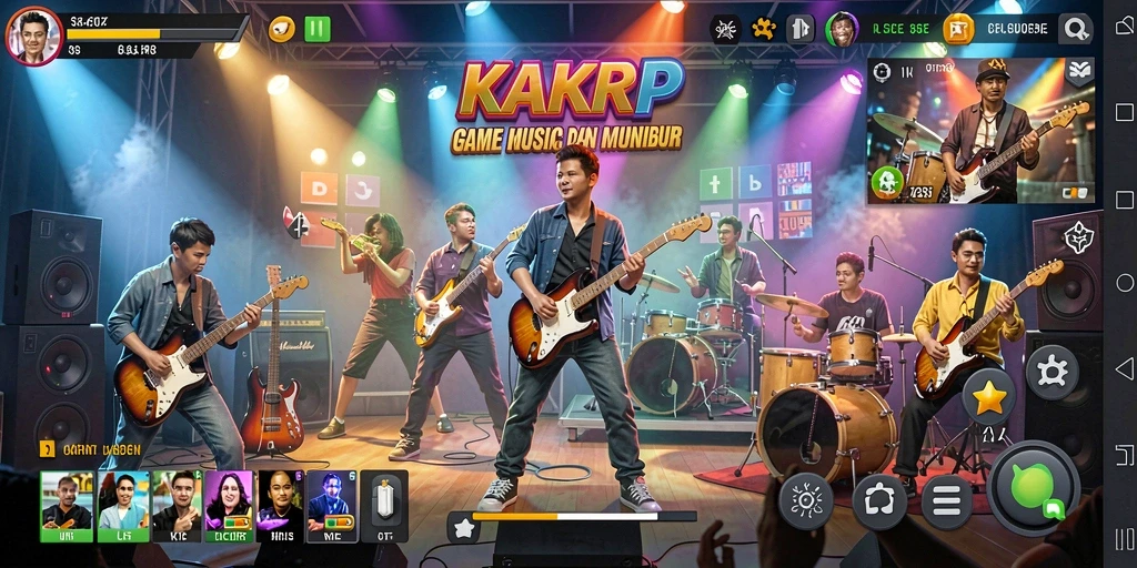 Tampilan gameplay KAKRP yang menarik dengan berbagai pilihan lagu.