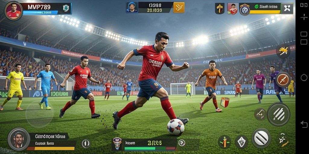 Tampilan seru gameplay sepak bola dalam MVP789 yang memukau.