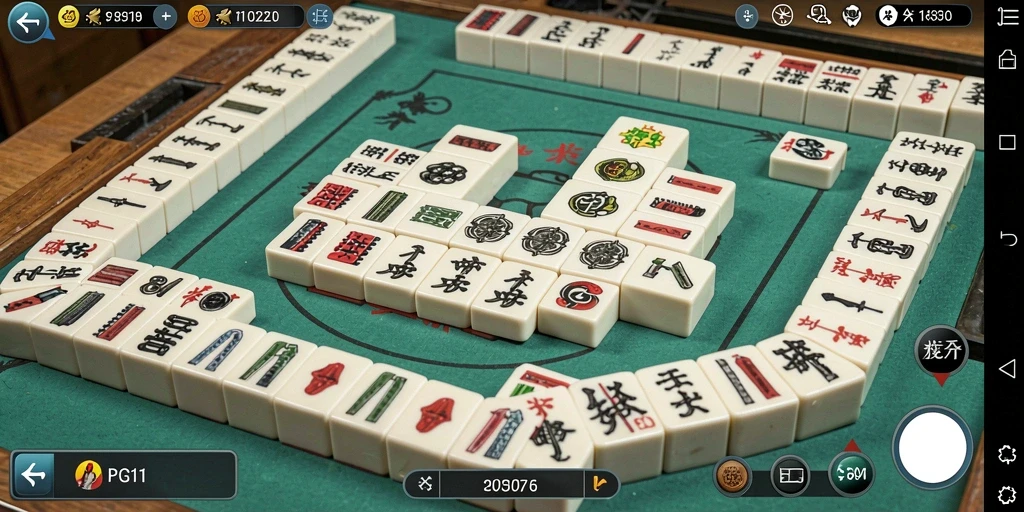 Tampilan gameplay PG11 dengan menampilkan suasana Mahjong yang seru.
