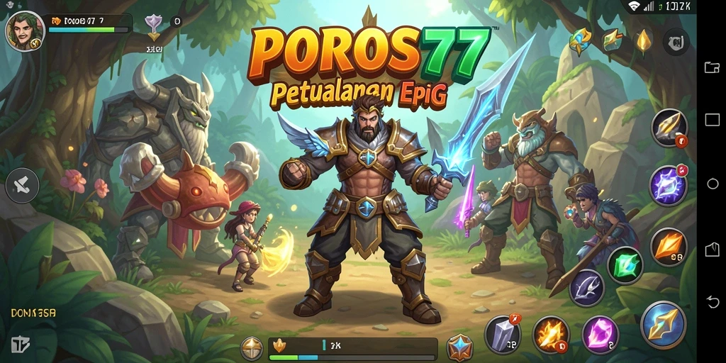 Tampilan gameplay POROS77 yang mendebarkan dengan aksi RPG yang intens.
