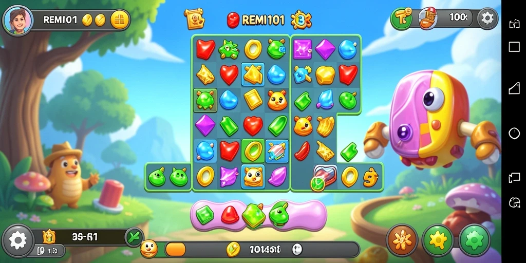 Tampilan gameplay REMI101 yang seru dan penuh warna.
