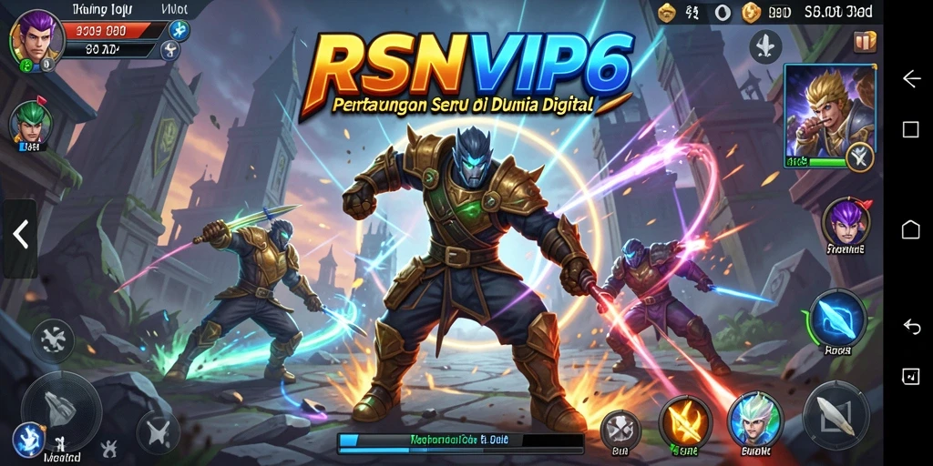 Tangkapan layar RSNVIP6 menampilkan pertarungan karakter dengan efek visual spektakuler.