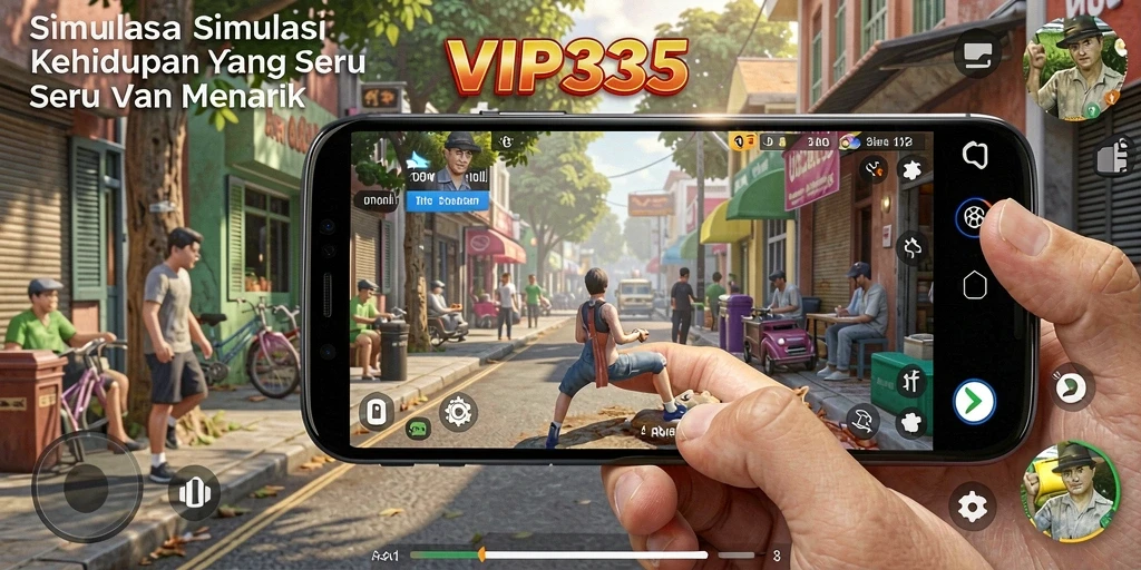 Tampilan gameplay menarik dalam VIP333 yang menunjukkan berbagai aktivitas simulasi.