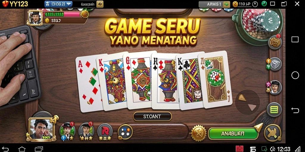 Tampilan menarik yang menggambarkan keseruan permainan Domino YY123.